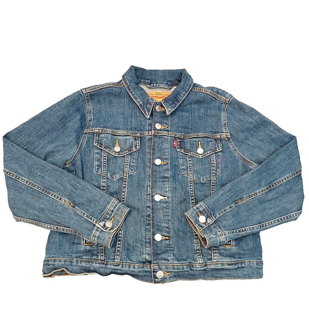 Levi Strauss Signature Denim Jacket XL Button Denim Blue Trucker Style J449